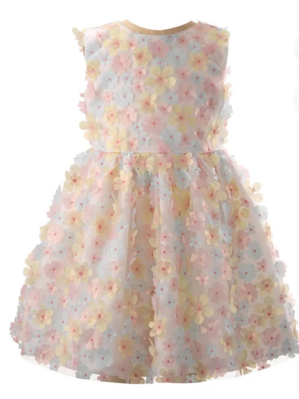 Rachel Riley White Dress with Pastel Floral Accents